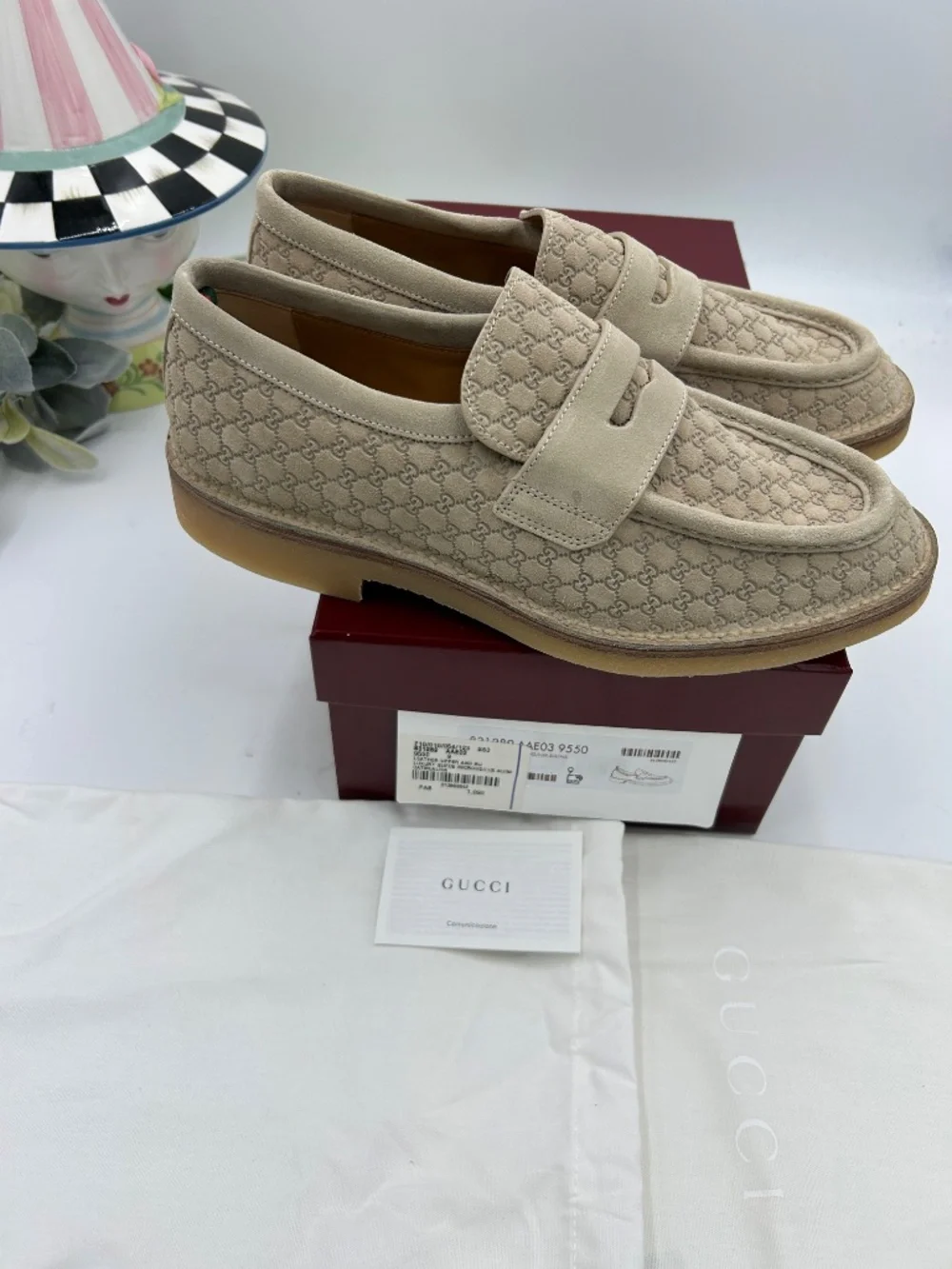 Men’s Gucci Suede Web Loafers. Size 9/fits 9.5 US. Made in Italy.